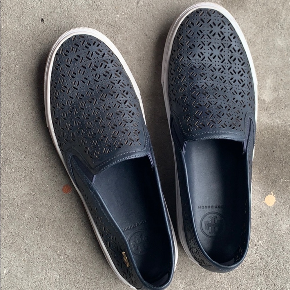 Tory Burch Perforated navy sneakers